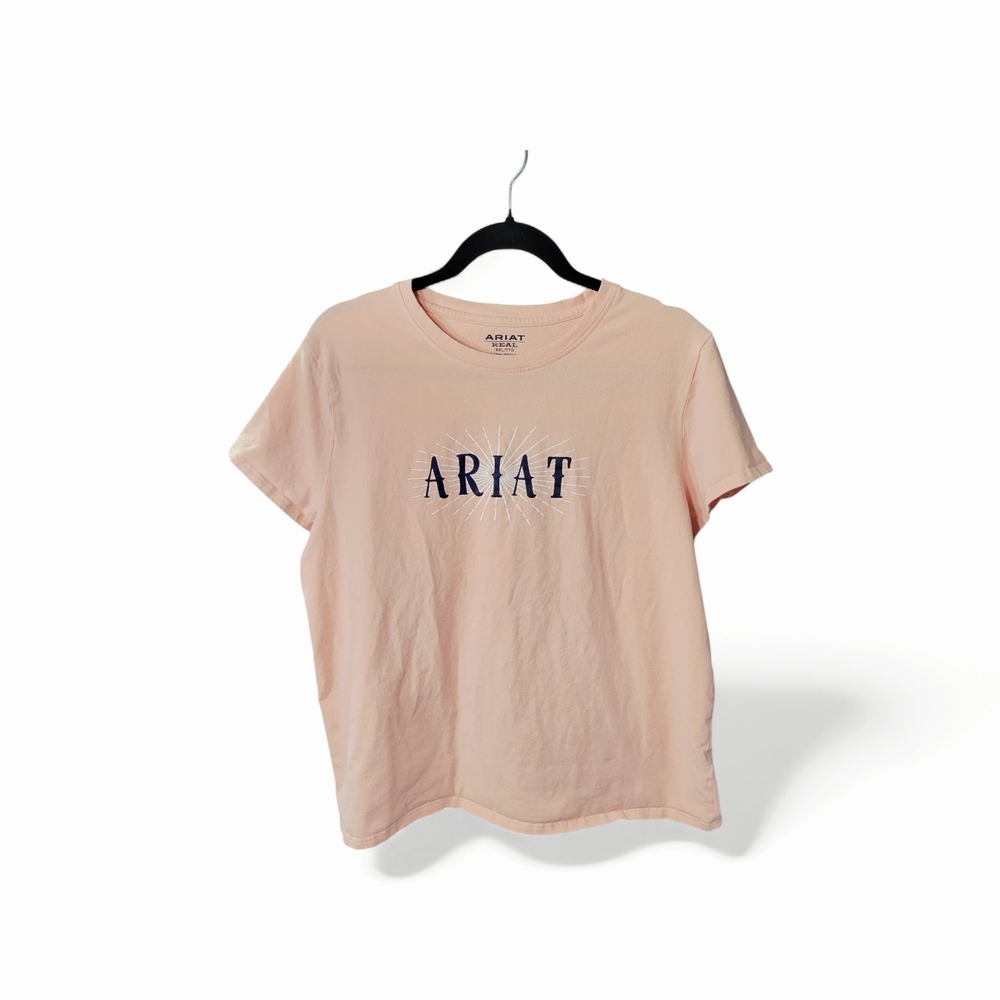 Ariat Light Pink Tee with Black and White Graphic - Picture 5 of 6